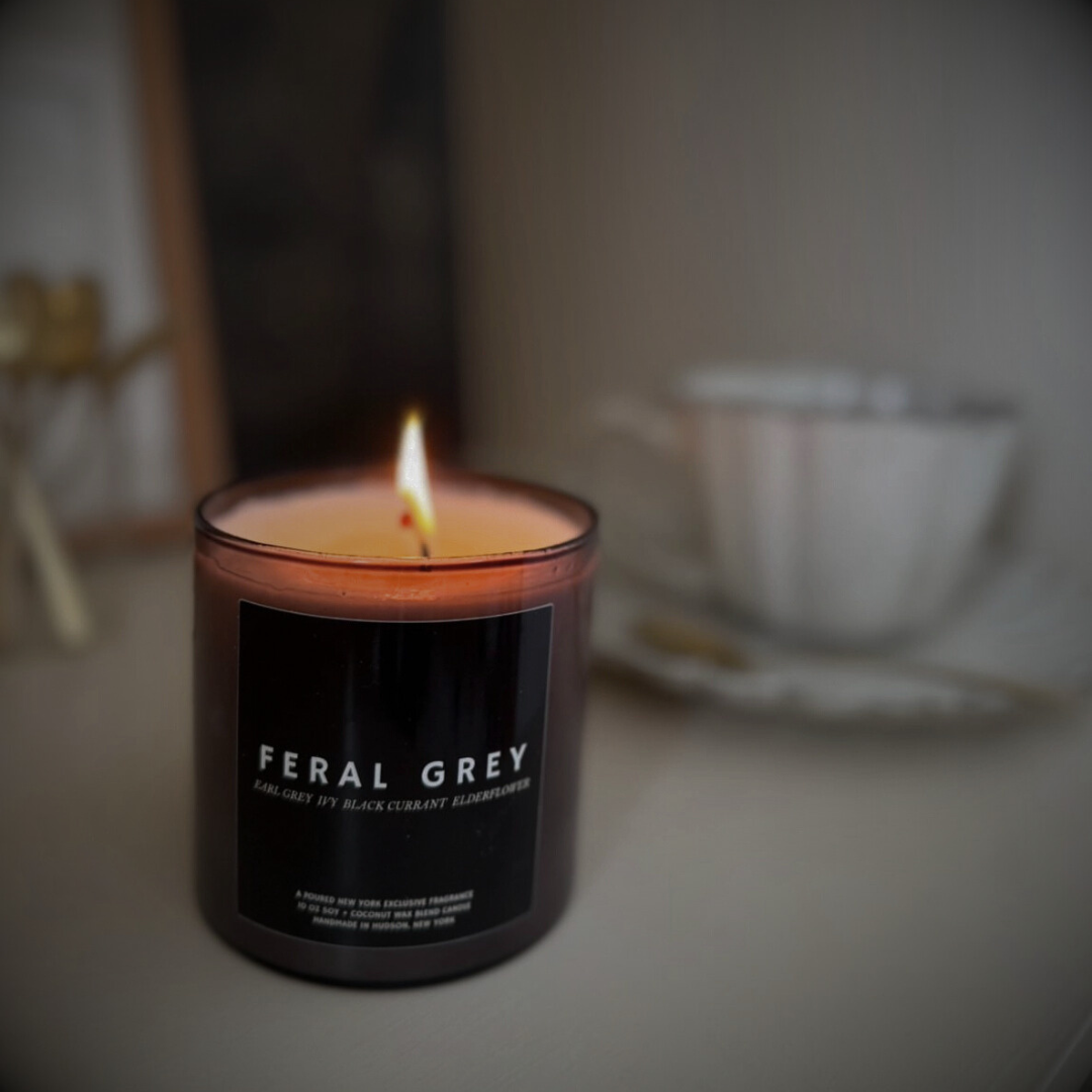 FERAL GREY: 10 OZ Soy Wax Candle