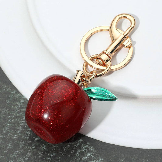 Glitter Apple Bag Charm