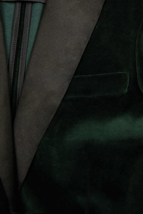 Emerald Velour Smoking Blazer