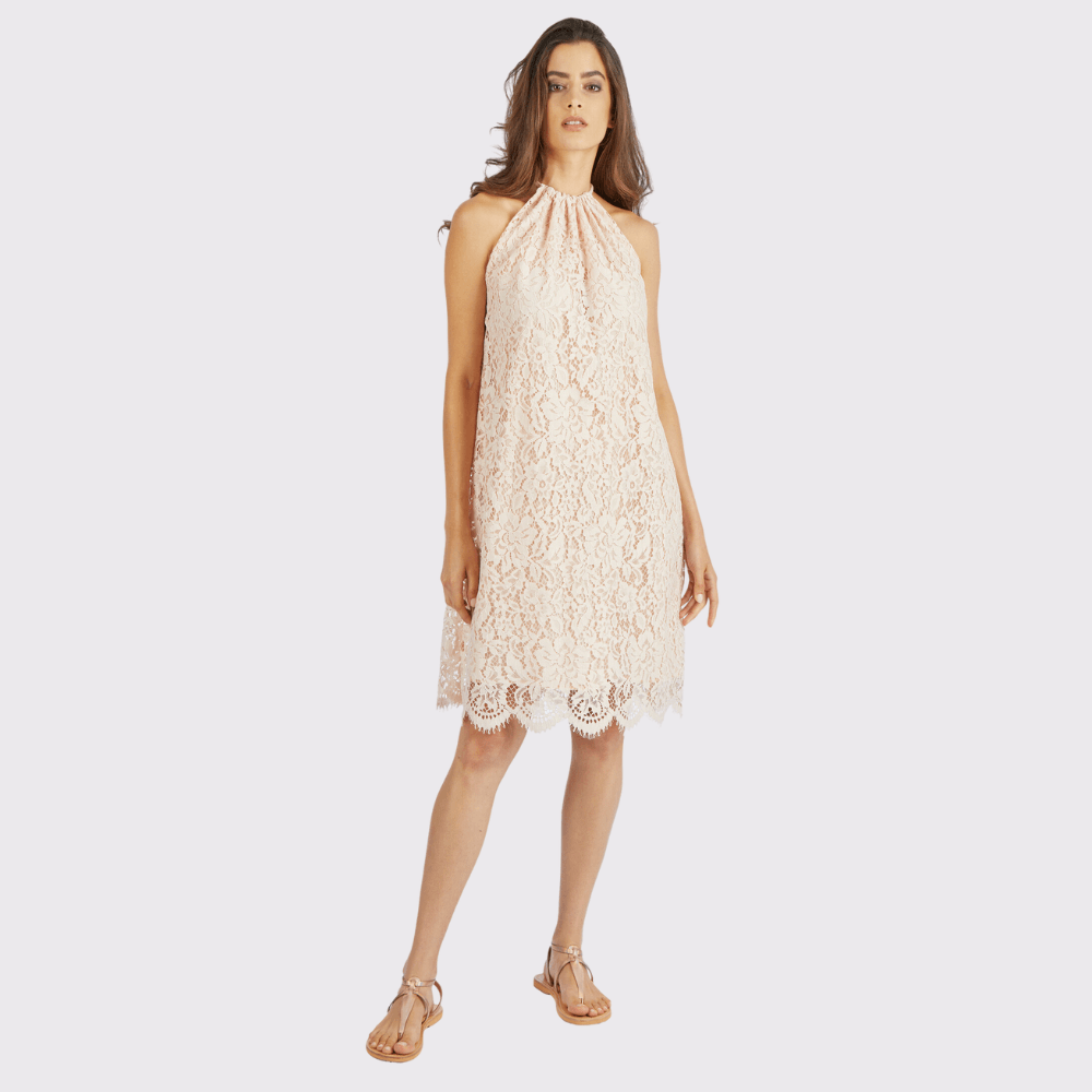 Marc Aurel Halter Neck Lace Dress - Carriage Trade Shop