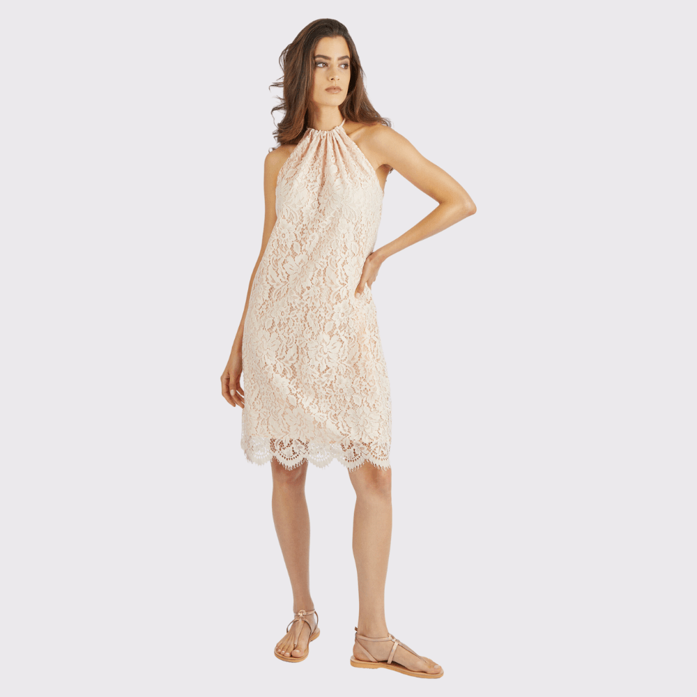 Marc Aurel Halter Neck Lace Dress - Carriage Trade Shop