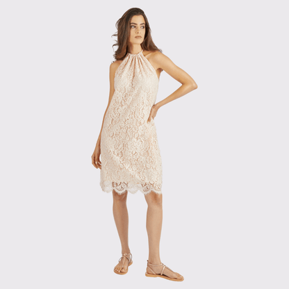 Marc Aurel Halter Neck Lace Dress - Carriage Trade Shop