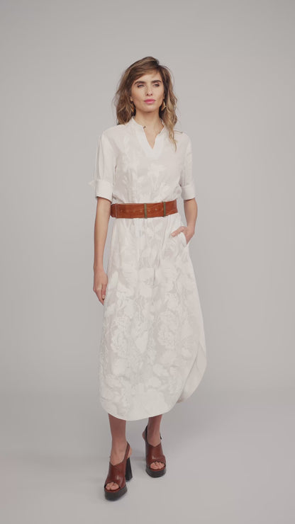 Jacquard Midi Shirt Dress
