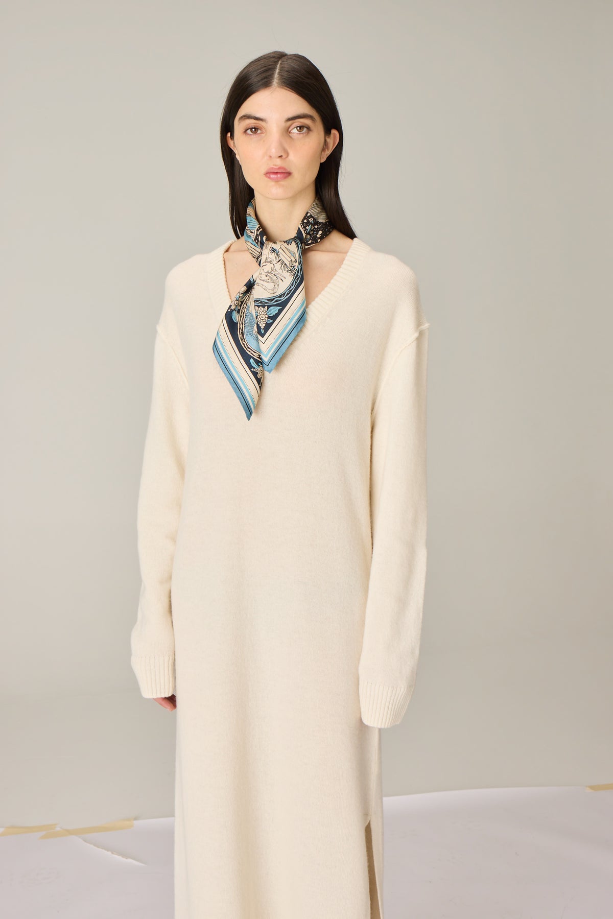 SQUARE / CARRE 65 CHANCE INOUI NAVY GOLDEN BROWN/BLEU MARINE MORDORE