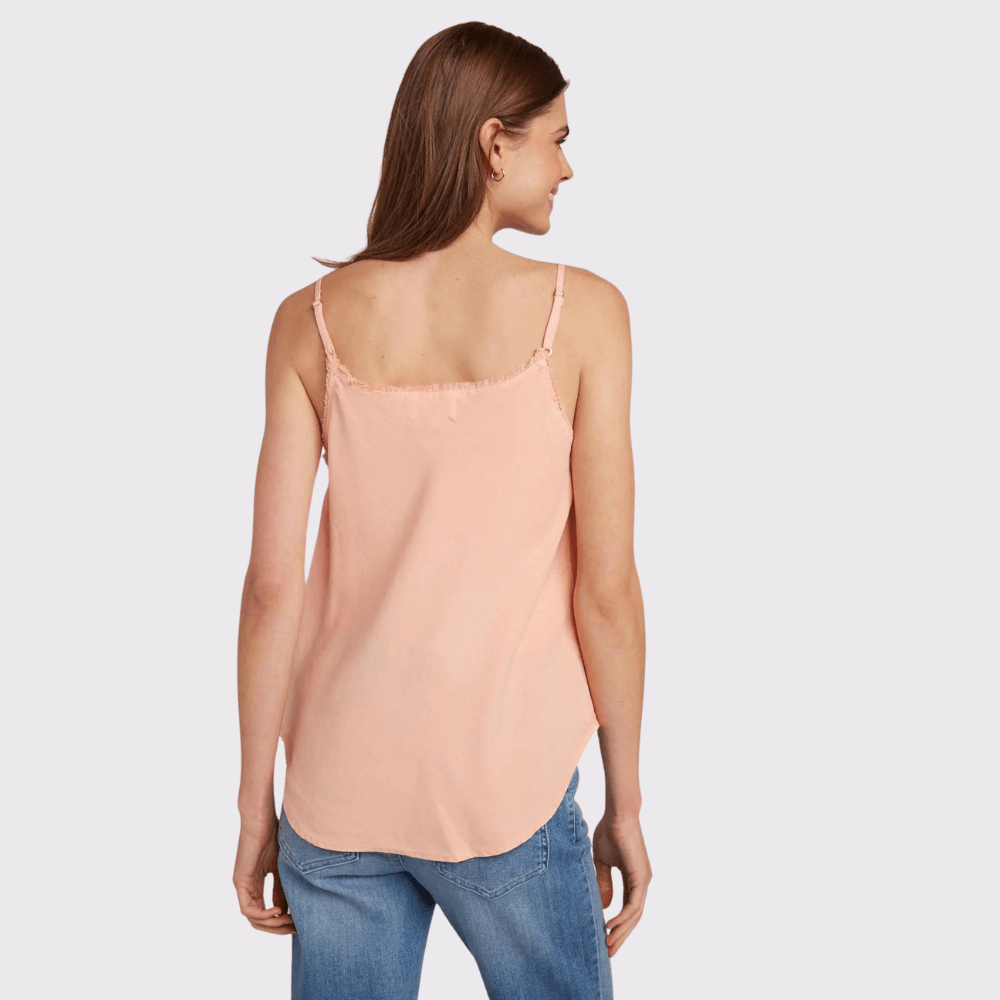 Bella Dahl Frayed Tencel Cami - Sunset Coral - Carriage Trade Shop