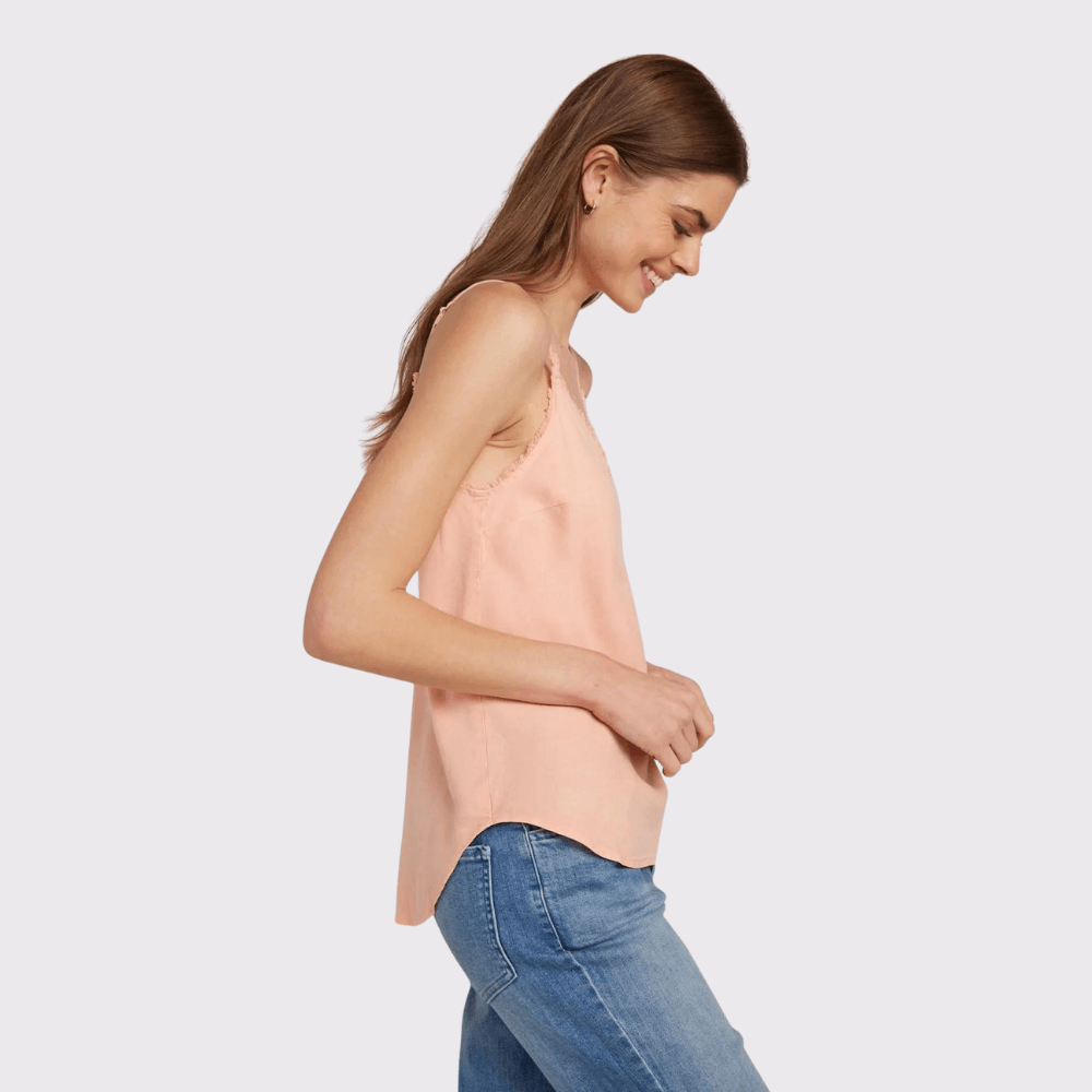 Bella Dahl Frayed Tencel Cami - Sunset Coral - Carriage Trade Shop