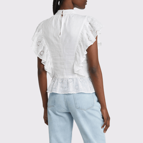 Frame Eyelet Peplum Top - Carriage Trade Shop