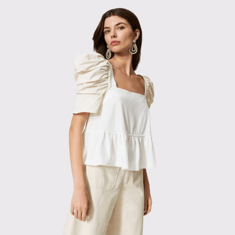 Twinset Two-tone Bright Poplin Blouse - Carriage Trade Shop