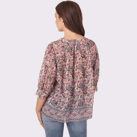 Repeat Cotton Silk Blossom Blouse - Carriage Trade Shop