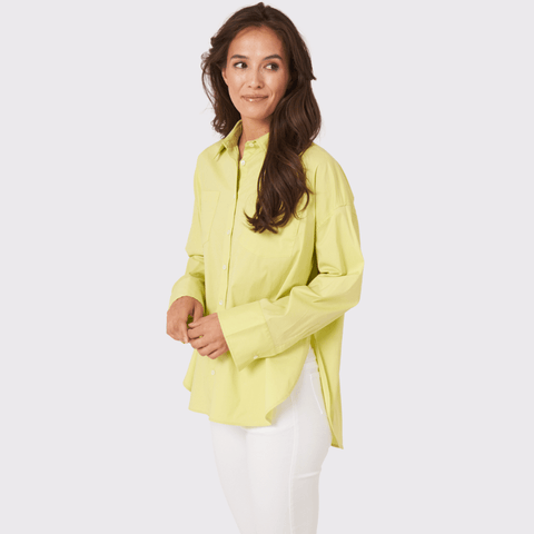 Repeat Cotton Oversized Blouse in Neon - Carriage Trade Shop