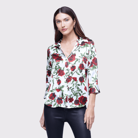L'agence Dani Blouse in Red Rose - Carriage Trade Shop