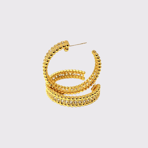 Valentine Rouge Strike Gold Crystal Hoops - Carriage Trade Shop