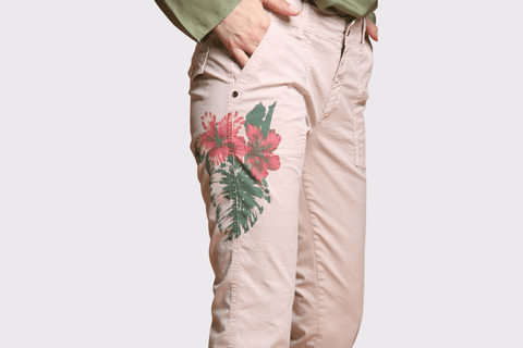 Mason's Printed Cotton Chino Pants in Pink - Carriage Trade Shop
