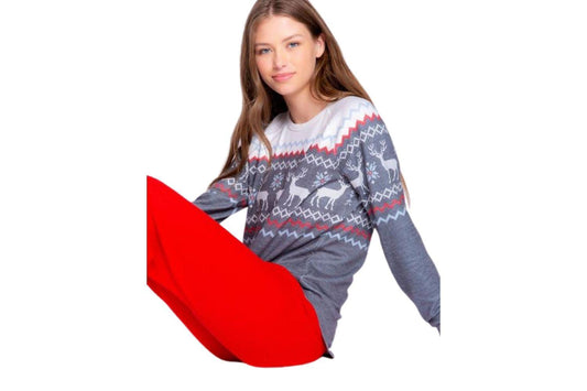 Pj Salvage Christmas Pattered Top - Carriage Trade Shop